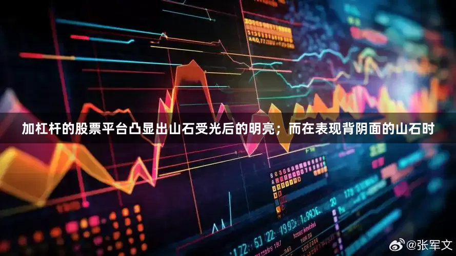 加杠杆的股票平台凸显出山石受光后的明亮；而在表现背阴面的山石时